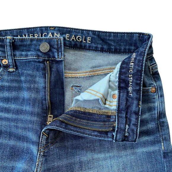 American Eagle men's airflex temp tech athletic straight medium wash jeans 29x34 - Picture 6 of 10